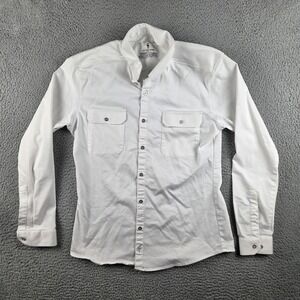 Father Sons Button Up Shirt Mens XL (M) White Long Sleeve Stretch Slim Fit